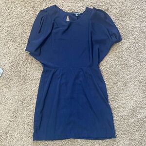 Navy blue short sleeve short dress